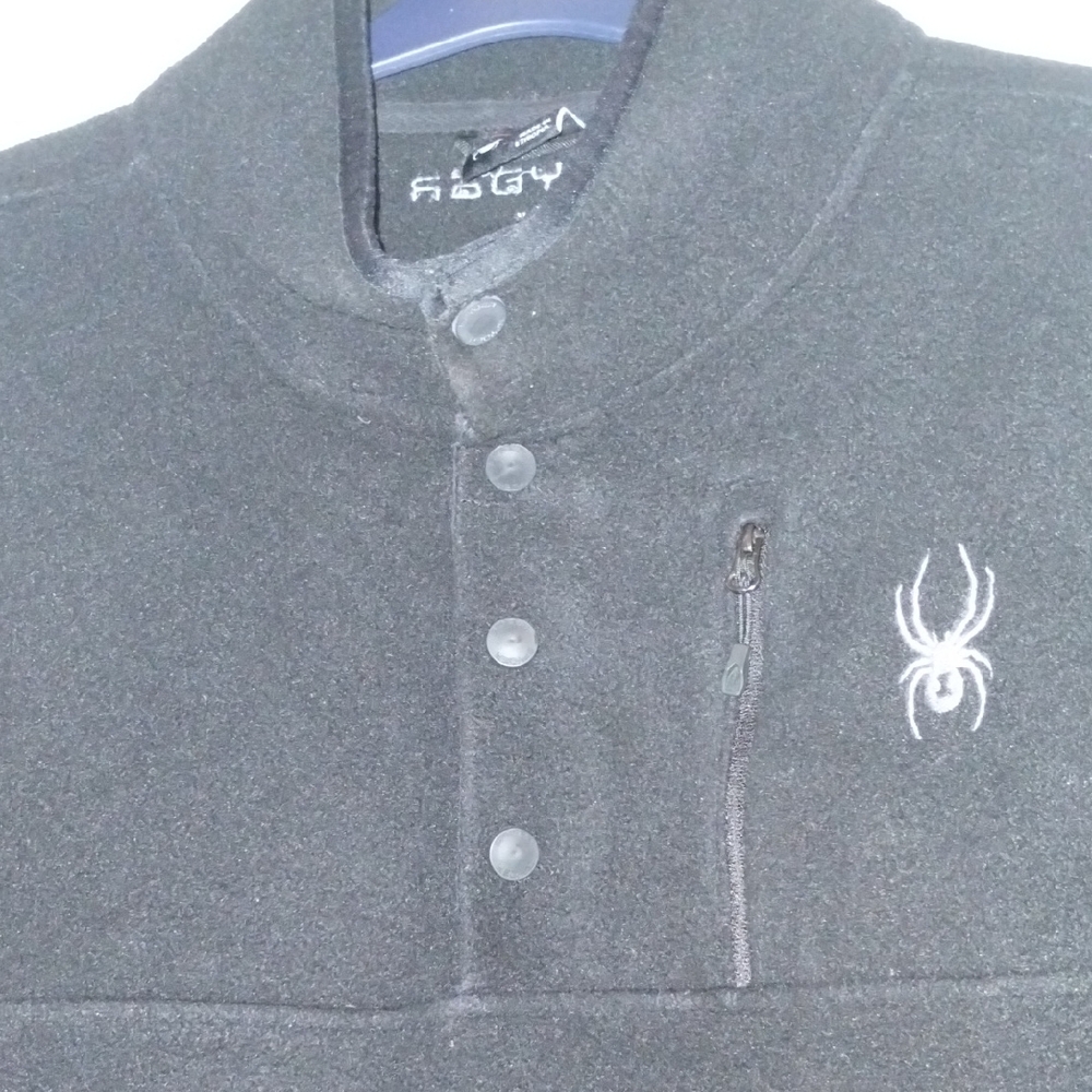 Spyder Fleece Snap Pullover Jacket Black XL